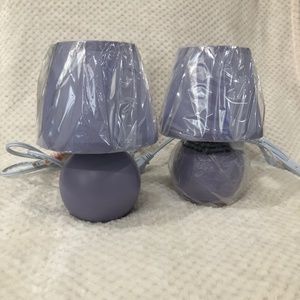 NWT Lamp, night table lamp, set of  lamps (purple_lavander color)